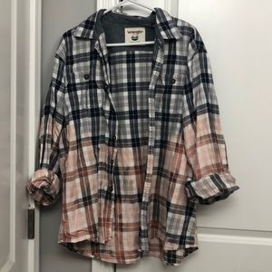One of a kind dip dyed flannel
